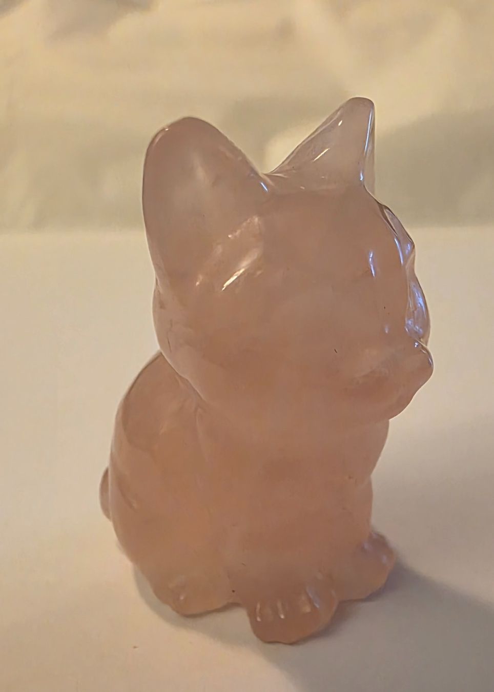 Statuette: Rosenquarz Katze Statue / Figur – Nuovo e nell'imballaggio originale da Menziken venduto da Mirager 1