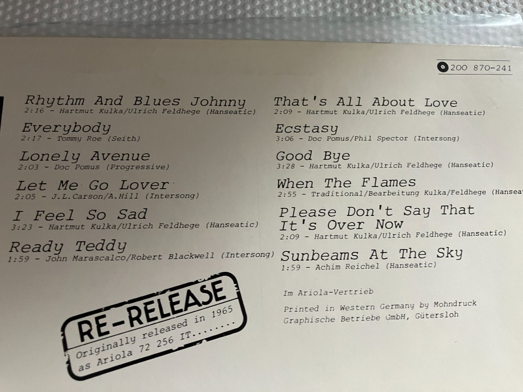 Dischi in vinile: German Blue Flames – Usato da Aarwangen venduto da Jukebox3 3
