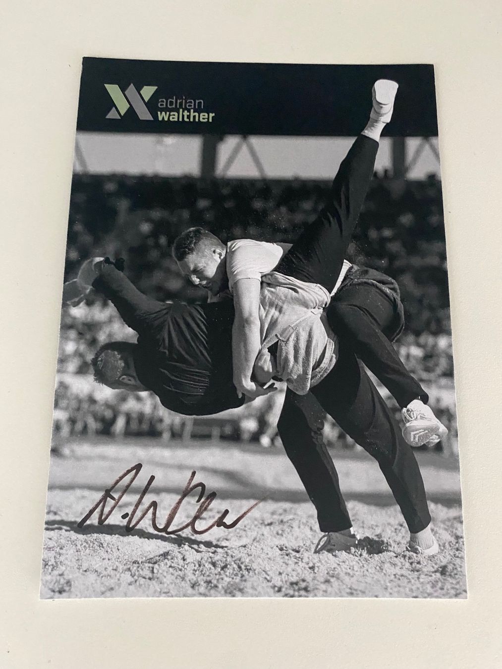 Autografi: Adrian Walther Autogrammkarte - Schwingen – Usato da Hergiswil LU venduto da FcMalkov