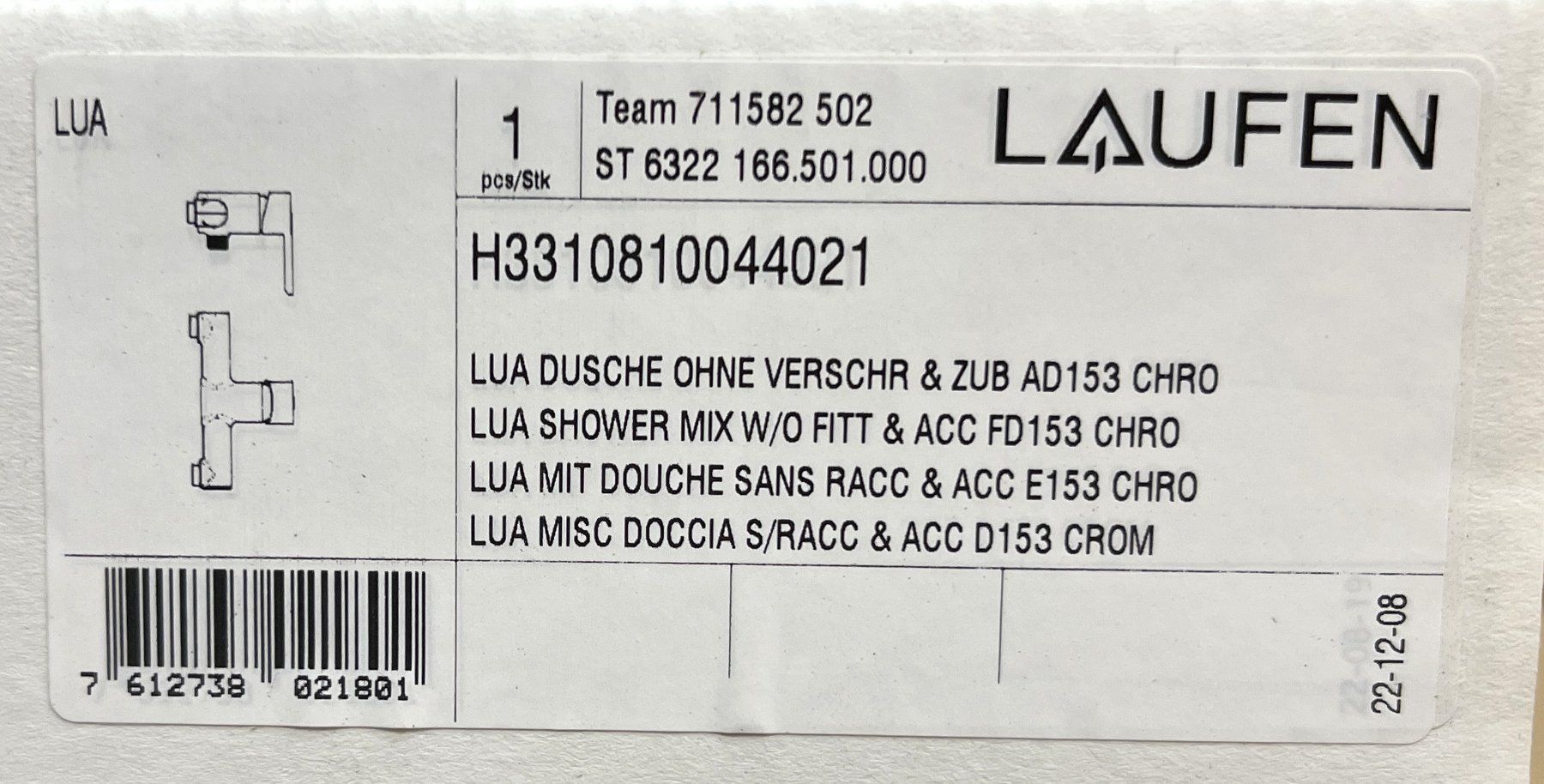 Laufen Robinetterie: Laufen Duschenmischer - Lua H3310810044021 – Neuf avec emballage d'origine à Oftringen par Vucki 1