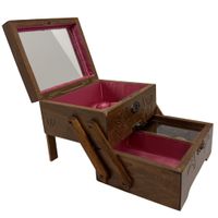 Antike Schmuckschatulle / Nähkästchen mit Spieluhr Holz
