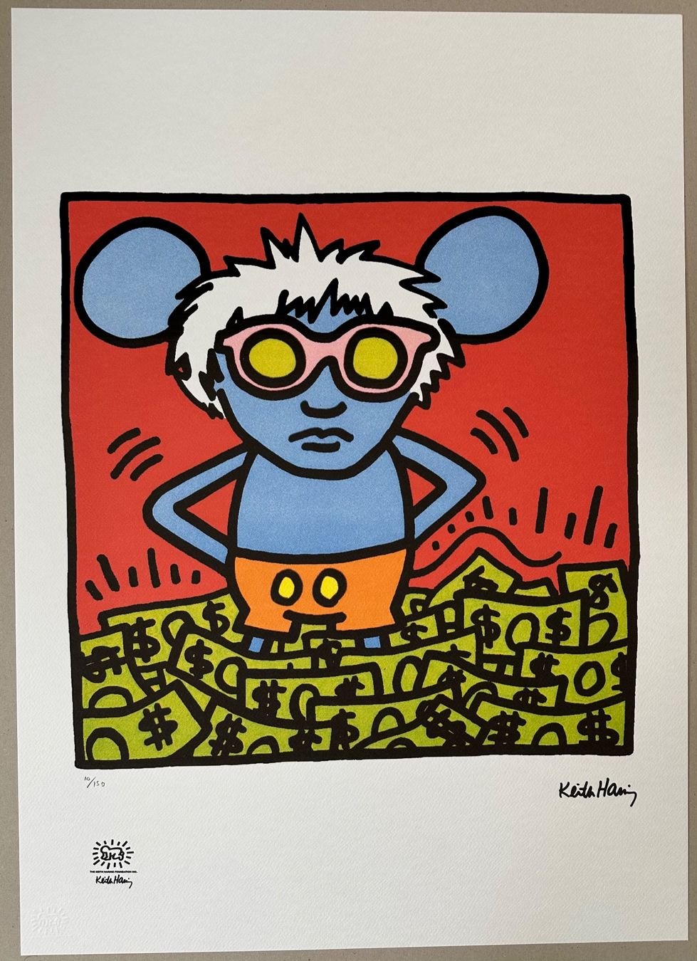 Gemälde: Keith Haring: Andy Mouse, POP Art 10/150 – Neu (gemäss Beschreibung) aus Meilen von Smgdesign