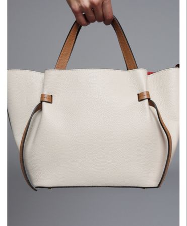 NEW UNUSED Real Italian Leather shopper handbag, minimalist