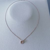 Silber rosévergoldet Circle pave necklace