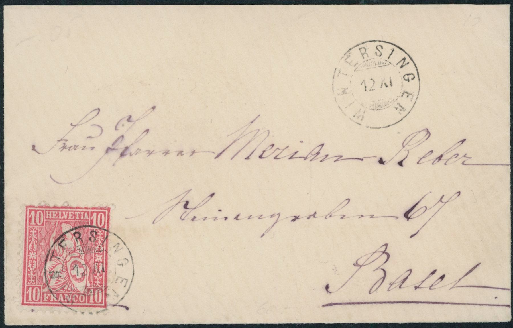 Alle Briefmarken: BL Wintersingen - Zwergstempel - Brief – Gebraucht aus Schindellegi von leecollect