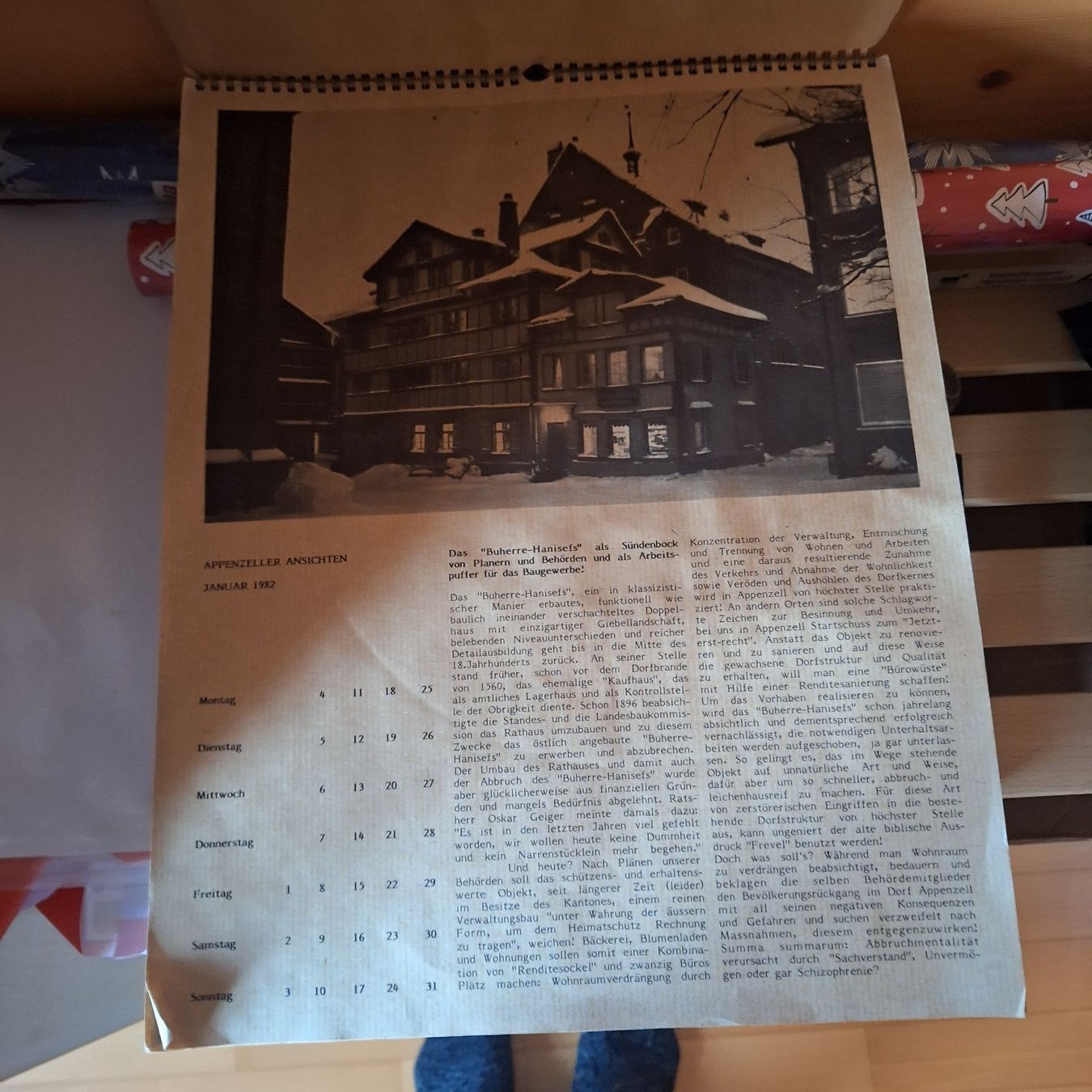 Calendari: Appenzeller Wandkalender 1982 – Usato da Appenzell-Steinegg venduto da lichs 1