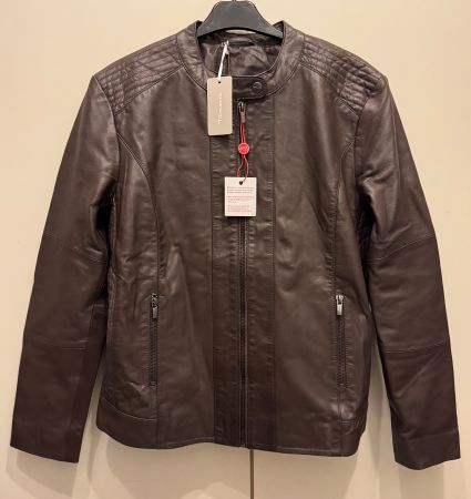 Belle veste femme TAMARIS, 100% cuir, brun, taille 44