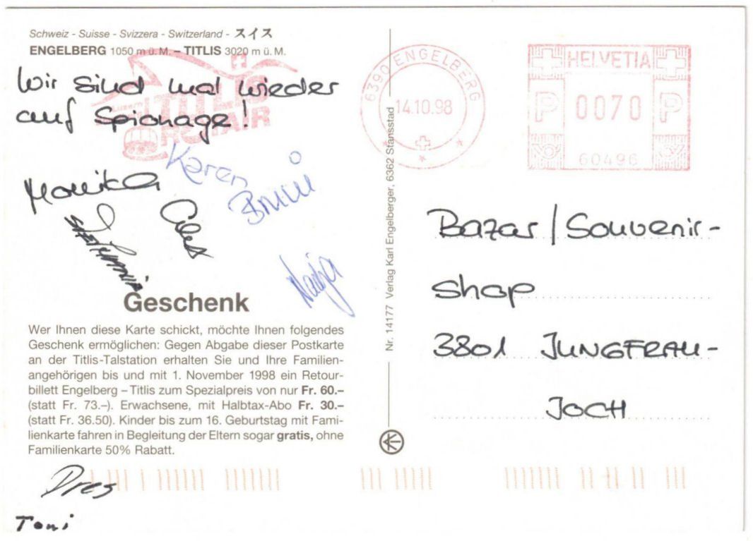 Cartoline postali: Engelberg - 5 Bild AK Titlis – Usato da Binningen venduto da Mountainrider 1