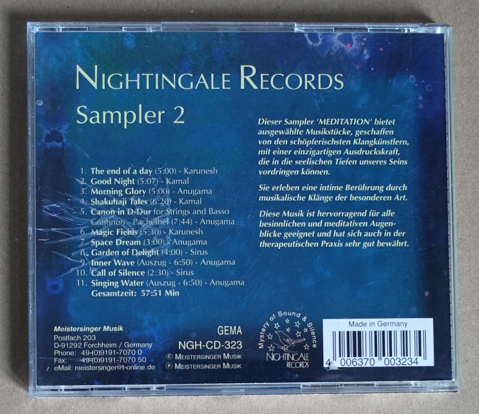 CD: Meditation - Sampler 2 - D11 – Usato da Sessa venduto da discoverymedia 1