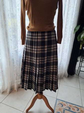 Jupe plissée écossaise vintage, taille 44-46