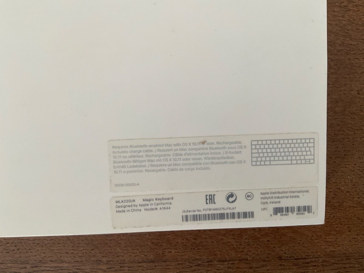 Apple Tastaturen: Apple Magic Keyboard Modell A1644 mit Originalverpackung – Gebraucht aus Opfikon von netneo 1