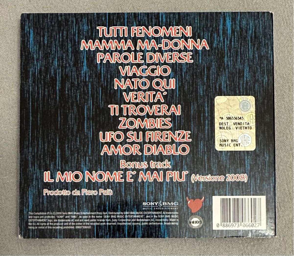 CD: CD - Piero Pelù - Fenomeni – Usato da Breganzona venduto da Onairda75 1
