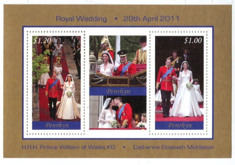 Alle Briefmarken: Block "Prinz William & Kate Middleton". Penrhyn – Neu und originalverpackt aus Basel von Butsch5