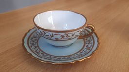 6 Tasses à café vintage peinte à la main avec soucoupe