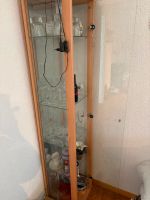 Vitrinen Schrank Holz Glas mit Beleuchtung 167x35x35