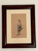 Antike Grafik nach Teniers Boissard Figur Rahmen