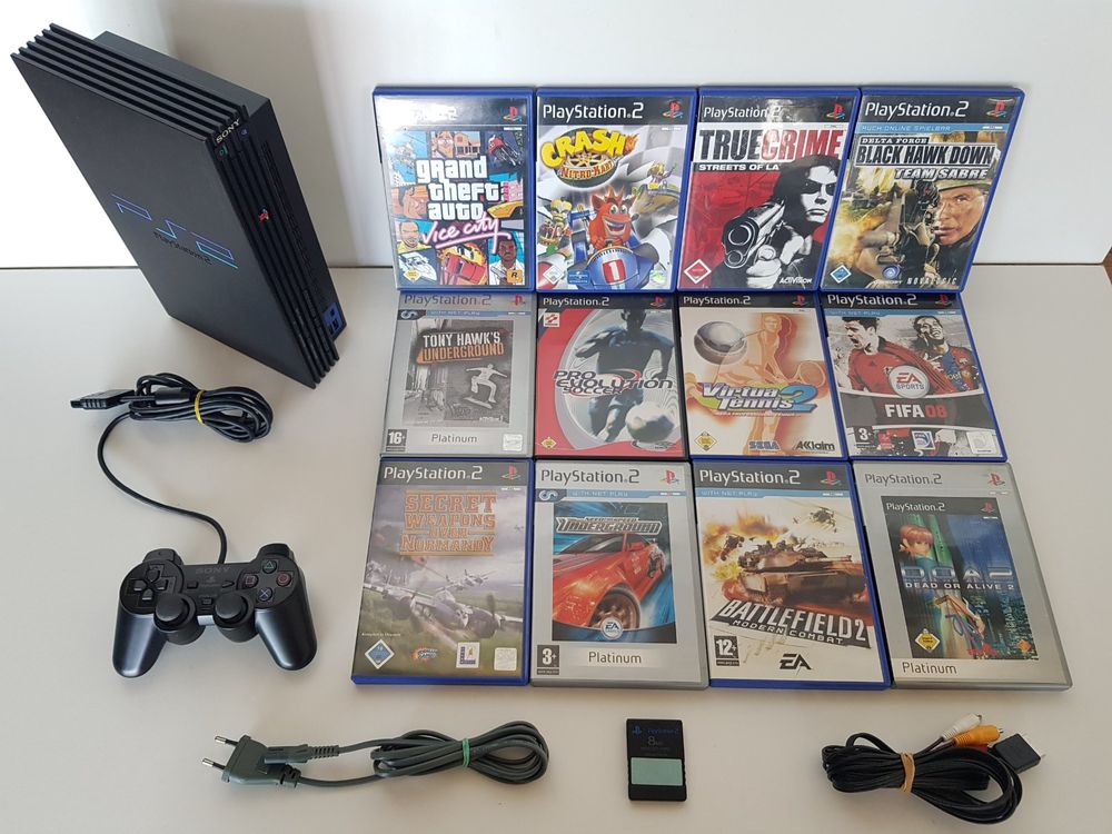 PS2 Konsole Set mit 12 Spiele & 8 MB Speicherkarte (Gebraucht) in ...