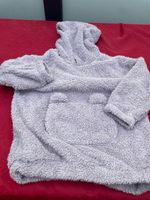 Mädchen Kuschel Pullover mit Kapuze 122/128 (Hell violett)