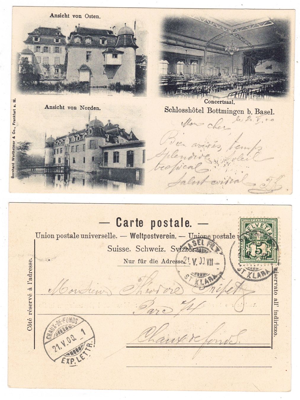 Cartoline postali: Schlosshôtel Bottmingen b.Basel – Usato da La Tour-de-Peilz venduto da amjust