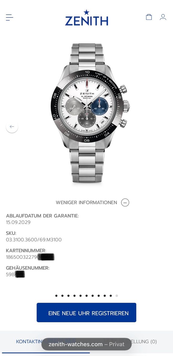 Zenith Montres: ZENITH Chronomaster Sport Fullset mit Garantie – D'occasion à Birsfelden par Mynos 4