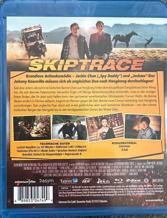 Tutti i DVDs: Skip Trace - Blu-ray Jackie Chan Action Komödie – Usato da Beringen venduto da Mantafisch1 1