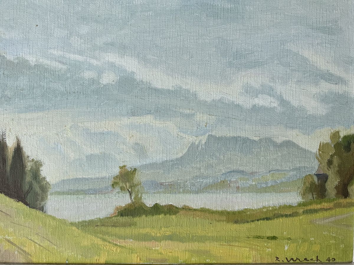 Tableaux: 2 prächtige alte Landschaftsölgemälde, Rudolf Urech – D'occasion à Rünenberg par Fendi02 3