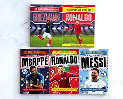Livres de football pour enfants, Ronaldo, Messi, Mbappe