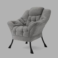 Sessel Grau Samt mit Metallbeinen