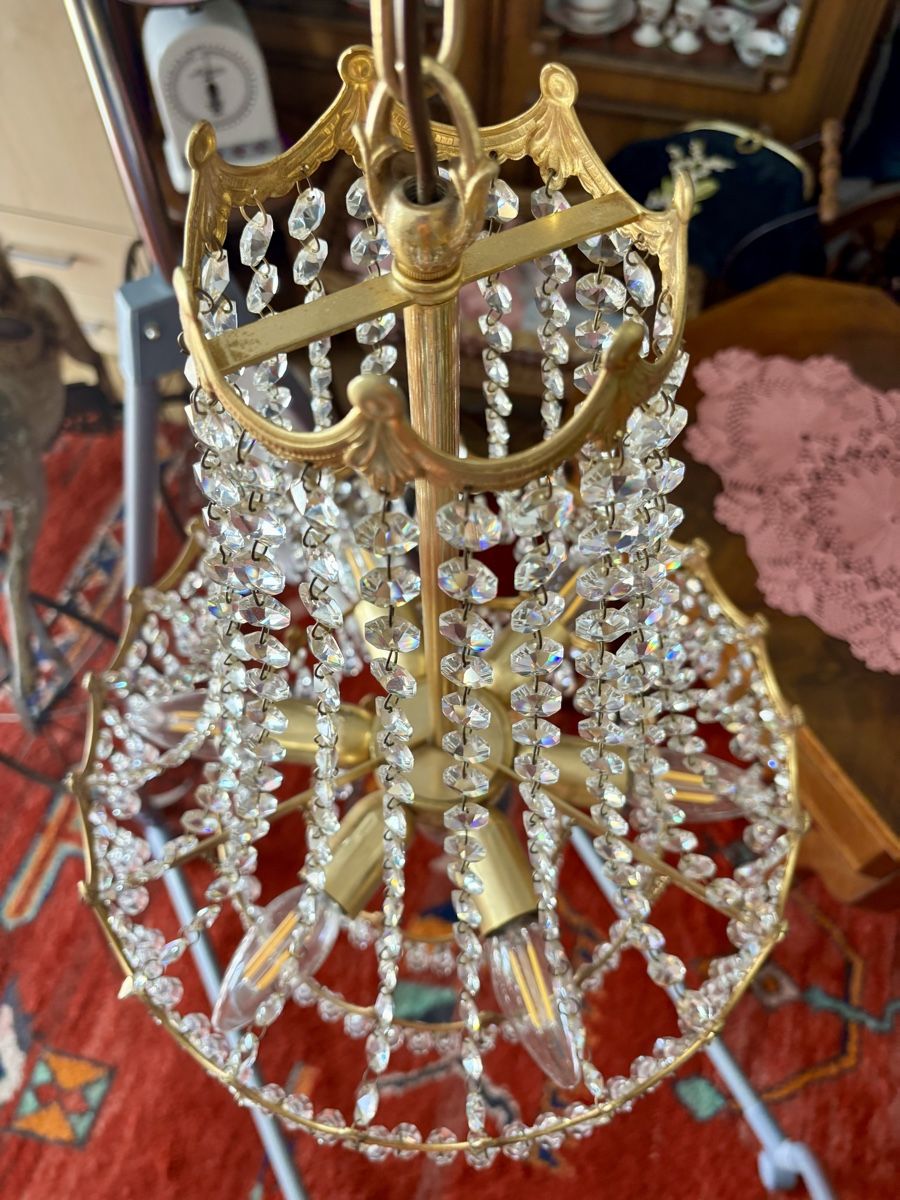 Lampes: Kristall Kronleuchter Messing, Edel-Vintage – D'occasion à Bern par Bagira40 3