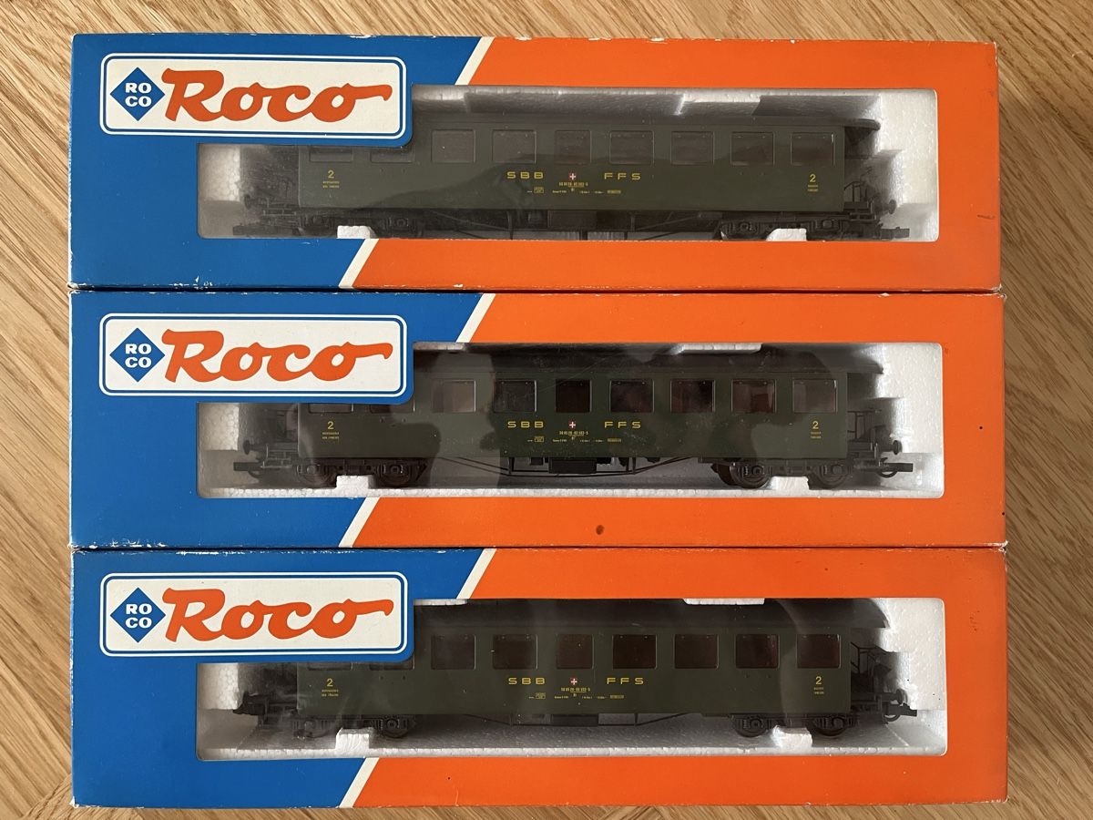 Roco Modellini di ferrovie: 3x SBB Seetalwagen Roco OVP – Usato da Basel venduto da Re620_11627