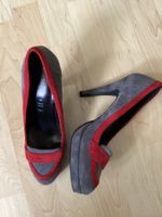 Damen-Schuhe, Gr. 38, grau/rot, Studio W, neu /LETZTE CHANCE