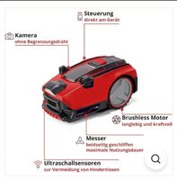 Intelligenter Mähroboter Einhell mit Kamera und Ultraschall