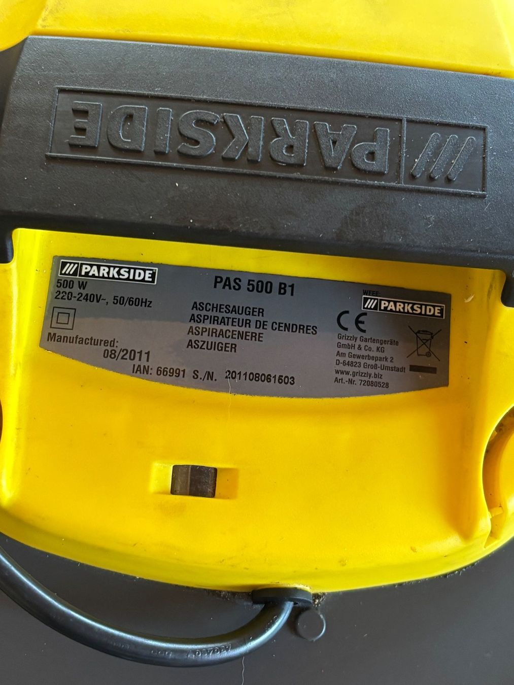 Staubsauger & Zubehör: Aschestaubsauger Parkside PAS 500 B1 gebraucht – Gebraucht aus Salvenach von Haeseli59 2
