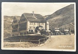 Fotokarte Furka Passhöhe mit Oldtimer 