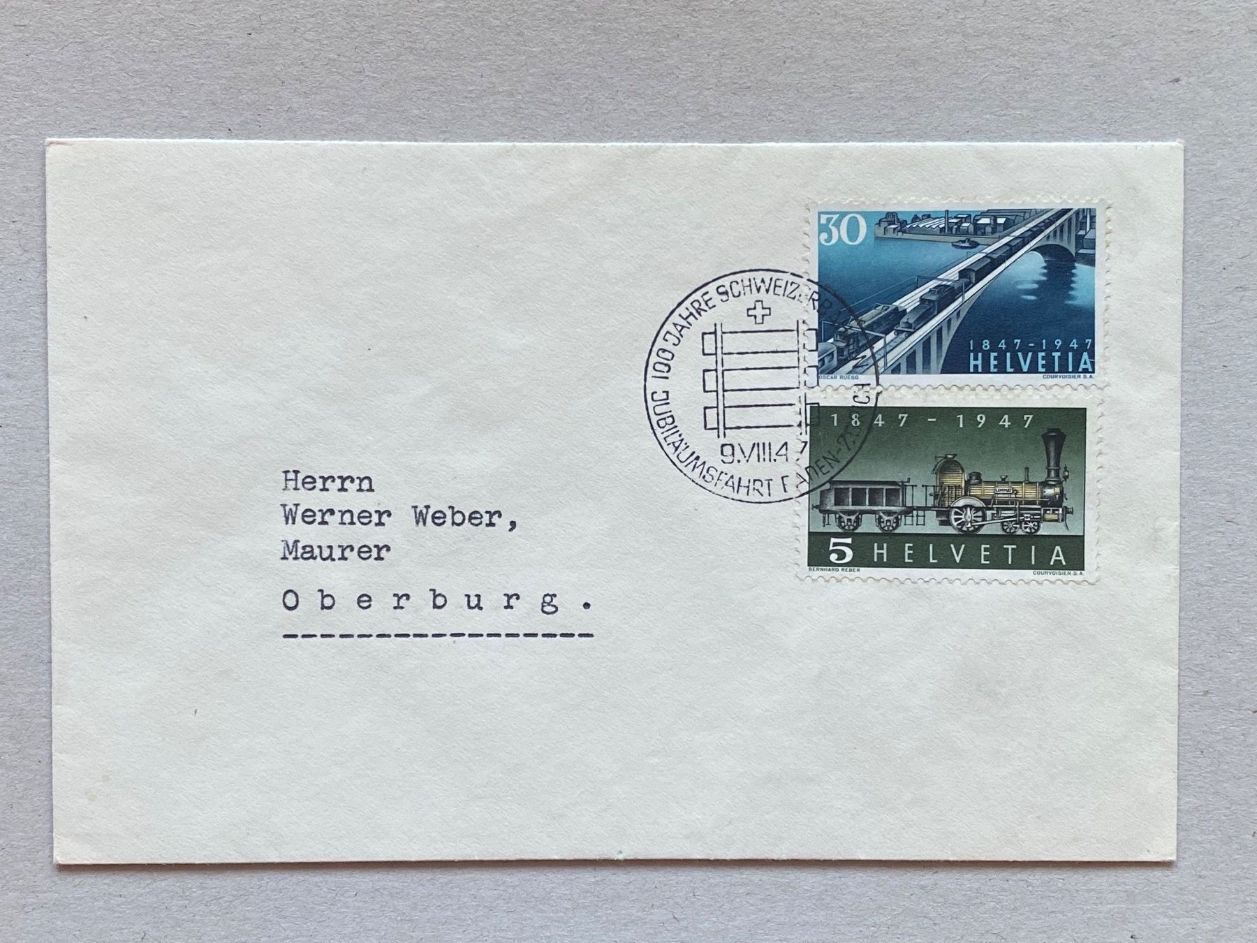Alle Briefmarken: 277 - 280, FDC, 279 MIT Druckverschiebung – Gebraucht aus Aarau von hilde47 4