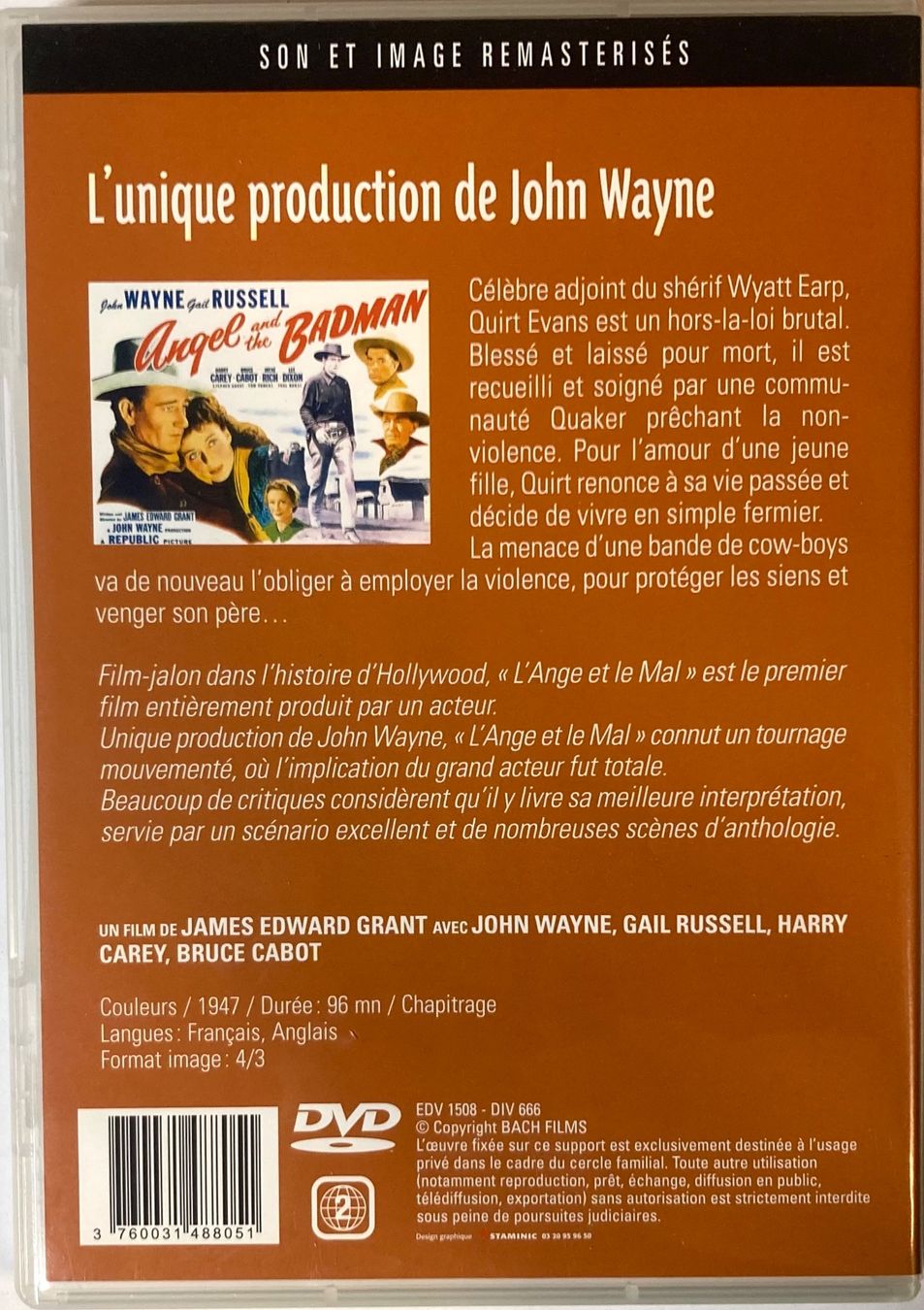 Tutti i DVDs: JOHN WAYNE - L'ANGE ET LA MORT – Usato da Poliez-Pittet venduto da Newtown-Records 1