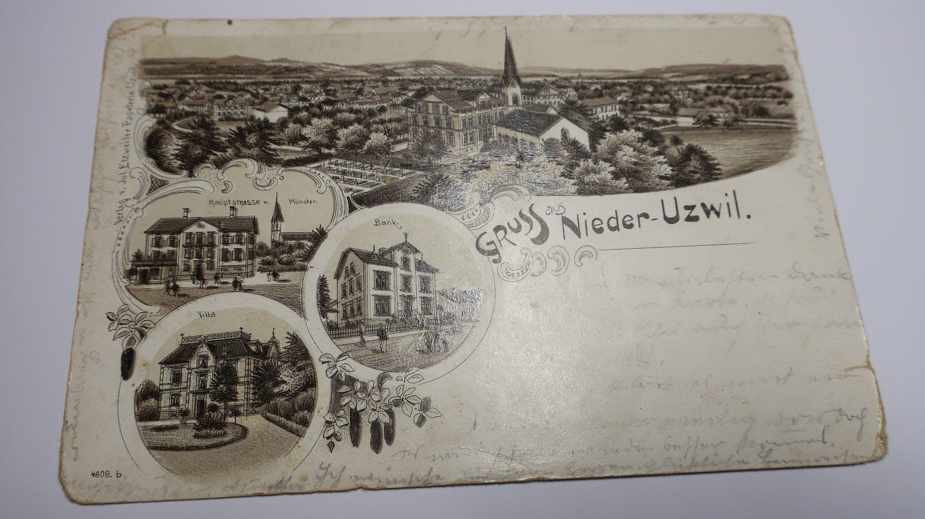 Cartoline postali: Gruss aus Nieder Uzwil  1902 – Difettoso da Cormoret venduto da Pascalll2001 2