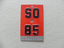 Velonummer Rad Velo SO 1985 Solothurn 85 Nummer Geschenk