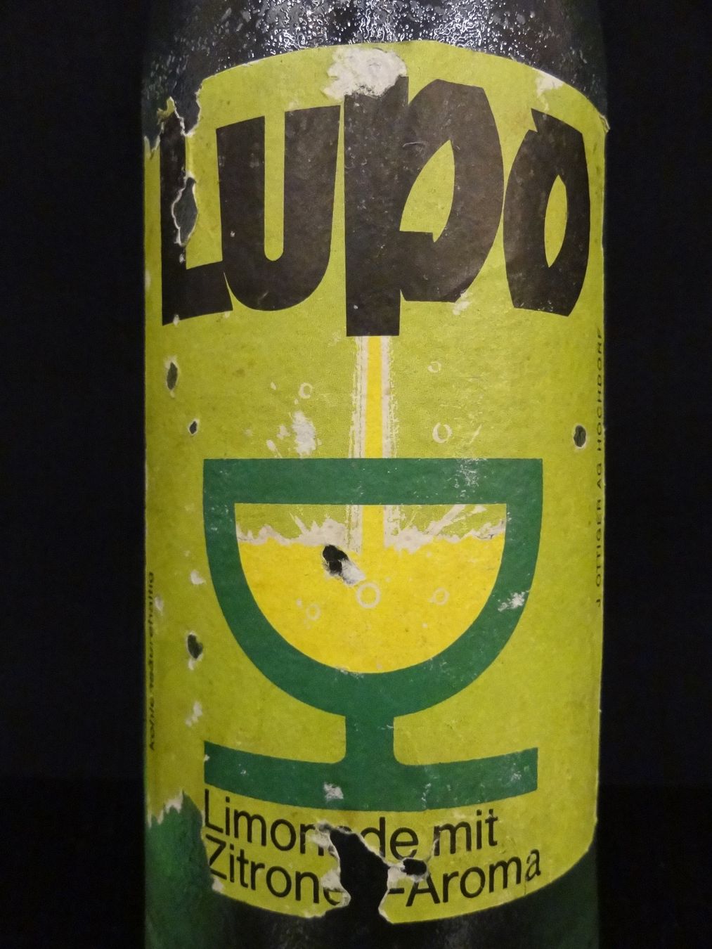Bicchieri, Caraffe & Bottiglie: alte Flasche LUPO LIMONADE 1965 – Usato da Kerzers venduto da Flaschenposten 1
