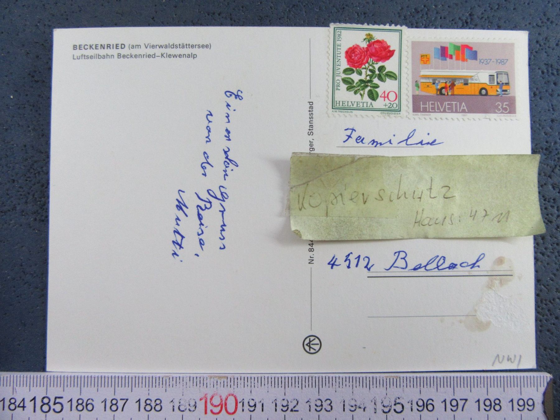 Cartoline postali: BECKENRIED DAMPFSCHIFFE LUFTSEILBAHN ONW AK – Usato da Ettingen venduto da Hausi4711 1