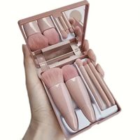 Make-up Pinsel-Set, Schminkset mit Spiegel, Rosa