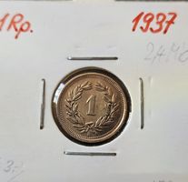 Pièce Suisse 1 Rappen 1937 en bon état