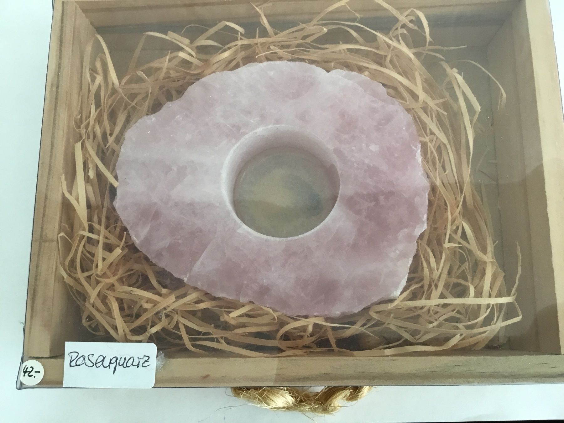 Minerali & Pietre curative: Windlicht Rosenquarz – Nuovo e nell'imballaggio originale da Doppleschwand venduto da Fortuna5859