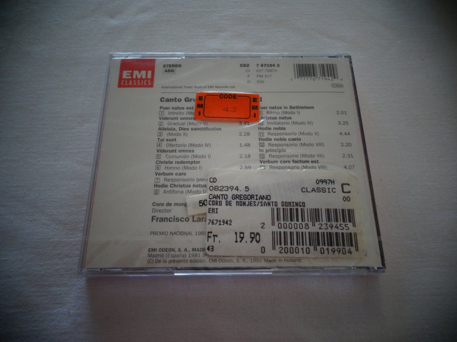 CDs: CD Canto Gregoriano – Neuf avec emballage d'origine à Neerach par jenny062 1