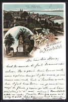 Litho Neuchâtel, Statue David de Pury, 