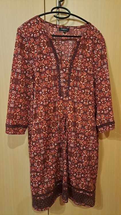 Caroll - Tunique-robe rouge à fleurs | Kaufen auf Ricardo
