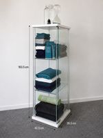 Vitrine en verre avec étagères – 163,5 cm de haut