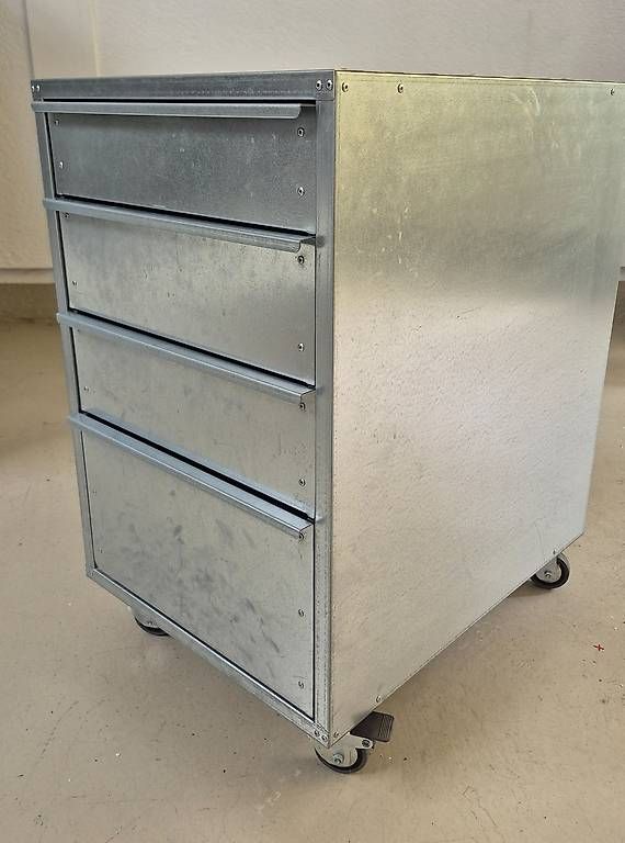 Korpus: H-Design / Interio GALVA Rollcontainer verzinkter Stahl – Gebraucht aus Zürich von Ricola_Citron 4