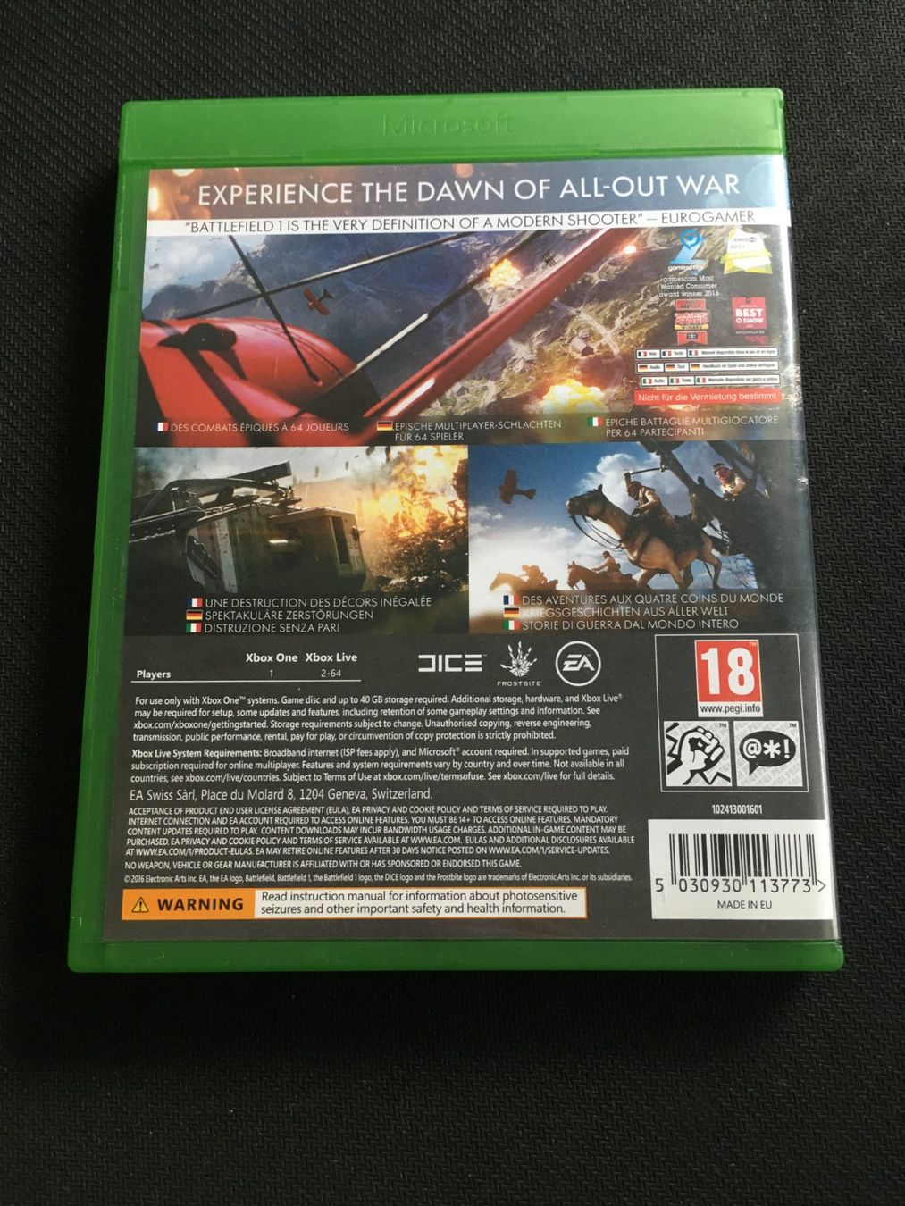 Microsoft Spiele: Battlefield 1 für Xbox One – Gebraucht aus St.Gallen von sjosjo 1