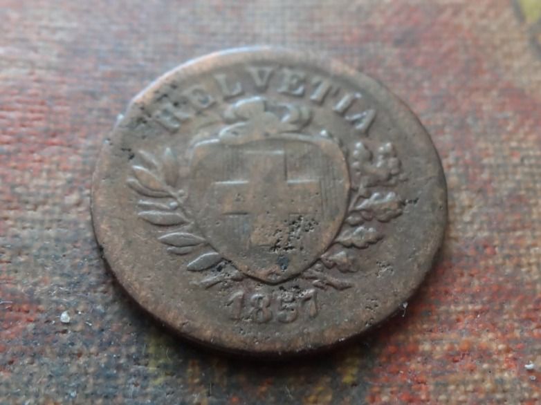 Tutti le monete: 1 Rp. 1857 – Usato da Romanel-sur-Lausanne venduto da Swift13